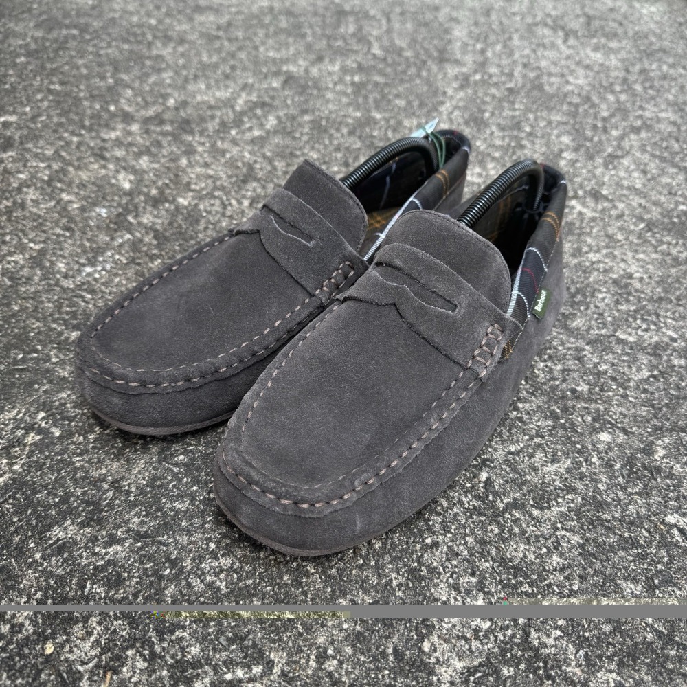 Barbour Porterfield Suede Moccasin Slippers Men's Size 10 NWT Slip On Gray